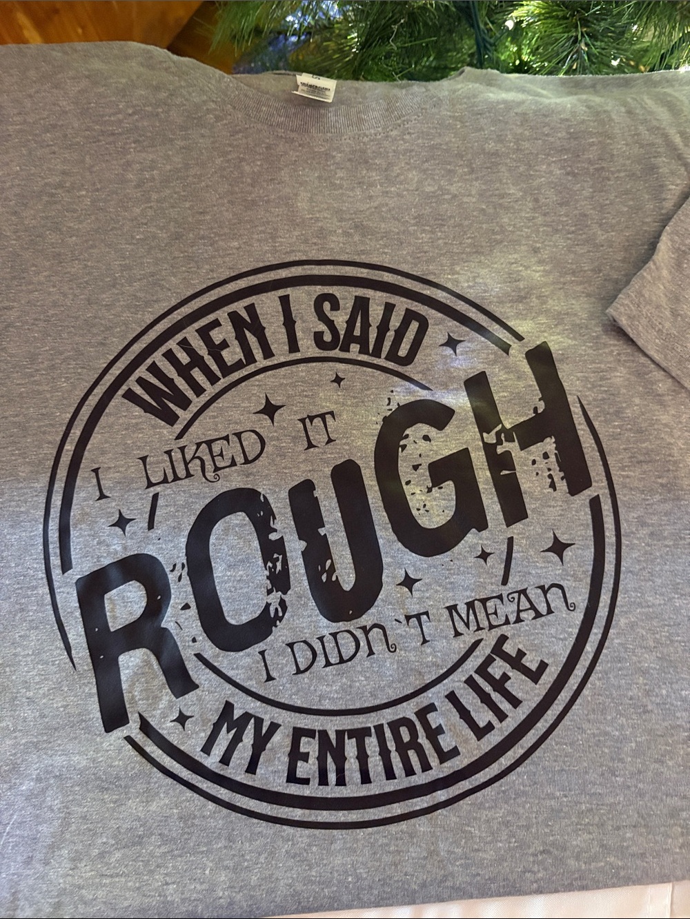Men's Grey 'Rough' Graphic Short Sleeve Tee